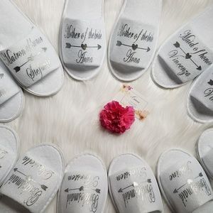 Personalized slippers/ bridesmaid slippers/bridal